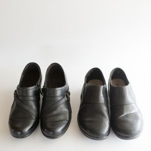 Clarks Black Leather Shoes 7.5W
